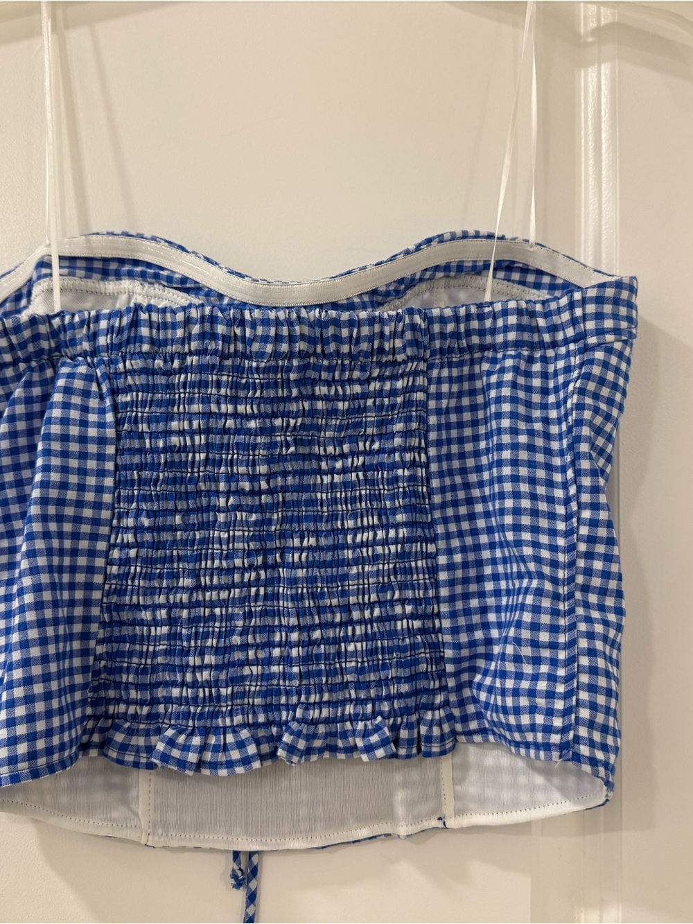 Blue Gingham Women's Bustier Top - Brand Unknown - Picture 4 of 6